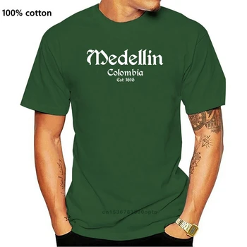 Medellin Kolumbija T-Shirt - Pablo Escobar Kartelio Vyrų Garsaus Prekės Ženklo Drabužių Medvilnės Plius Dydis Padaryti Savo Marškinius