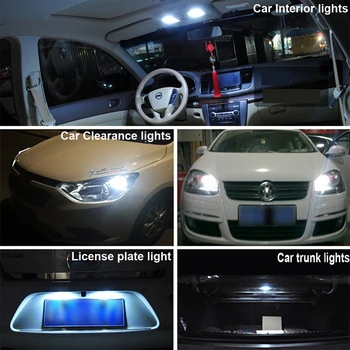 W5W LED T10 Canbus LED Lemputes, 5630 SMD Automobilių Stovėjimo Padėtį, Apšvietimas, Interjeras Žemėlapis Priešrūkiniai Žibintai 12V Balta Auto Lempos 6300K 0.13 A