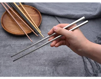10 VNT neslidus Nerūdijančio Plieno Pjaustyti Kinijos Metalo Lazdelės Šalies Trumpąją Makaronai Suši Kimchi Virtuvės Maisto Priedai