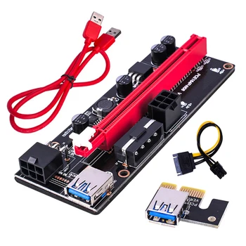 PCI-E Riser Valdybos 1X iki 16X Plėstuvas 6-pin Adapter Card PCI-E GPU Extender 