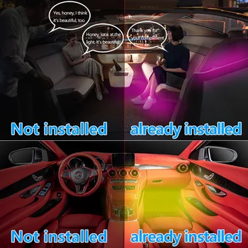 Naujų Automobilių Žibintai 48 LED Koja Aplinkos Šviesos Lempa Su USB App 
