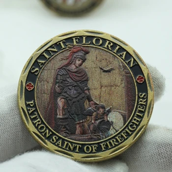 St. Florian Patrona Ugniagesių Priešgaisrinės Gelbėjimo Atminimo Atminimo Iššūkis Monetos Medalis Kolekcines