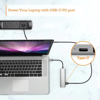 Mosible USB C Hub Dokas 4K HDMI Suderinamus Adapteris TF, SD Reader, USB Tipo C PD 3.0 Splitter 