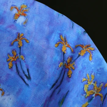 Monet Violetinė Klasikinė Aukštos Kokybės Natūralios Ramės (kiniškosios dilgėlės) Audiniai Spausdinti Audinio Suknelės Skraiste Vasaros Plonas 