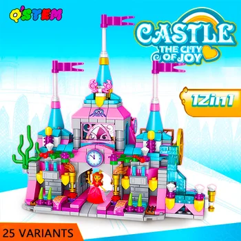566 VNT. 12 1 Princesė Miesto Namuose Pilies Statyba Blokai Kūrėjas Plytų Žaislai, Mergaičių juguetes Vaikai Blokai rinkiniai mergaitėms