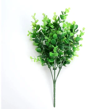 1PC 7 Šakutės Dirbtiniai Augalai Eukalipto Žolės Plastiko Paparčiai žali Lapai Netikrą Gėlių, Augalų Vestuvių Namų Puošybai Stalo Dekoro