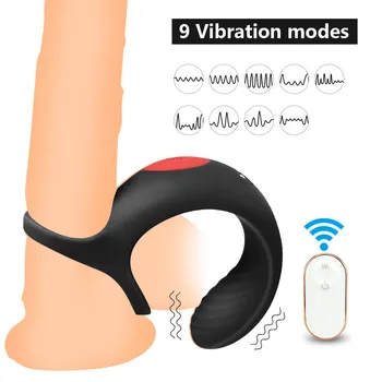 Gaidys Žiedas Vyrų Vibruoti Varpos CockRing Vibratorius Klitorio Skatinti Atidėti Ejakuliacija Sekso Žaislas, skirtas Pora Vyrų Suaugusiųjų Sekso Produktas