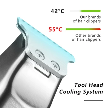 Plaukų Clipper Profesionalios Elektrinės Žoliapjovės Vyrai Metalo Kūno Odos Paviršiaus USB Greito Įkrovimo su LED Ekrano Plieno Pjovimo Galva