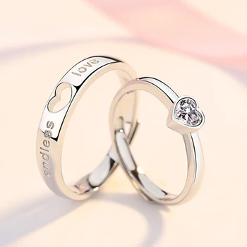 1 Poros Meilės Širdies formos Pora Žiedus, Moterų, Vyrų Dalyvavimas Vestuvių Juostas, Papuošalai