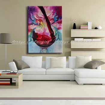 Arthyx Rankomis Dažyti Vynuogių Raudonas Vynas, Drobė, Aliejus, Tapyba, Modernus Abstrakčių Paveikslų Namų Puošmena Valgomojo Kambario Sienos Meno Nuotrauką