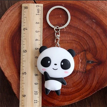 Animacinių Filmų Silikono Panda Raktų Pakabukai Kūrybos Dovanos, Raktų Žiedas Automobilių Pakabukas Gyvūnų Raktų Pakabukai Keychain Su Split Ring Metalo Keychains