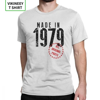 Pagamintas 1979 m. Visos Originalios Dalys, T-Shirt Vyro trumpomis Rankovėmis, Gimtadienio Marškinėliai Jubiliejų Tees Medvilnės Audinio Drabužius, Plius Dydis