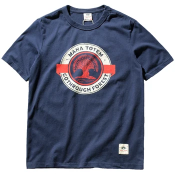 2021 Vasaros Naują Amerikos trumparankoviai Spausdinimo T-shirt Vyrų Mados Grynos Medvilnės Plauti Senas Retro Atsitiktinis Viršūnės su Audinio Maišelis