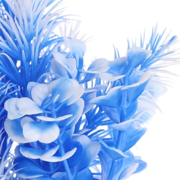 Akvariumo Augalai, Dirbtinės Mėlyna Gėlė, Žolė Su Pagrindo Žuvų Bakas Ornamentu Dekoras