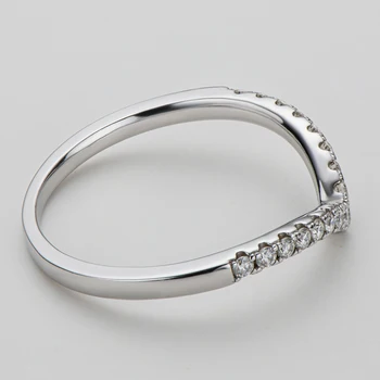 ANZIW Klasikinis 925 Sterlingas Sidabro V Eilės Žiedas Moissanite Deimantų Papuošalai Žiedas Vestuves Žiedas Moterims Jubiliejų dovana