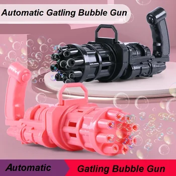 Vaikai Automatinė Gatling Bubble Gun Žaislai Vasaros Muilo Vandens Burbulas Mašina 2-in-1 Elektros Burbulas Mašina Vaikams, Dovana, Žaislai