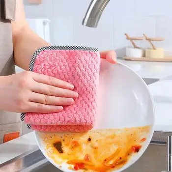 Virtuvė Anti-tepalas Valymo Šluostės Veiksmingai Super Absorbentas Mikropluošto Valymo šluostės Namų Plauti Indų, Virtuvės Reikmenys