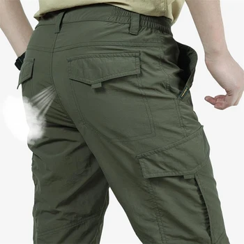 Vyrų Lengvas Tactical Kelnes Kvėpuojantis Vasaros Atsitiktinis Kariuomenės Karinių Ilgos Kelnės Vyrų Vandeniui Quick Dry Krovinių Kelnės