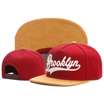 Dirbtiniais zomšos hip-hop raudona snapback skrybėlę vyrams, moterims suaugusiųjų lauko atsitiktinis saulės beisbolo kepuraitę kaulų