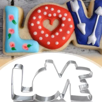 MEILĖS Laišką Formos Formos Sausainių Pelėsių Meilužis Serijos Dizaino Nerūdijančio Plieno Cookie Cutter Bakeware Pyragai, bandelės, Konditerijos gaminiai, Įrankiai