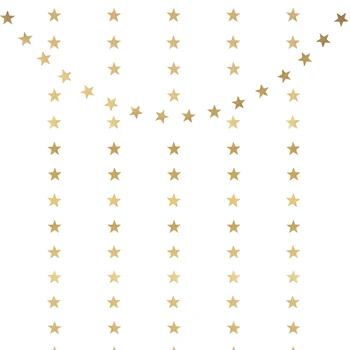 2M Šviesus Auksas, Sidabras Popieriaus Girliandą Star String Baneriai Vestuvių Reklama Už Šalies Namų Sienos Kabo Dekoro Baby Shower Dekoras
