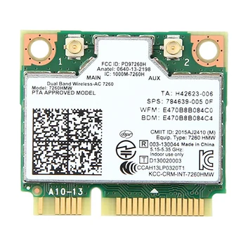Fenvi WiFi Adapter Dual Band Wireless Wifi Kortelę 7260AC 7260HMW Pusę Mini PCI-E 2.4 G/5 ghz 867M 