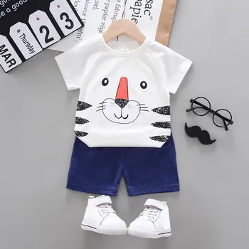 2020 metų vasaros vaikų drabužiai, kūdikių Rinkiniai berniukas trumpas rankovės animacinių filmų T-marškinėliai + kelnės berniukui Rinkiniai, 2 vnt
