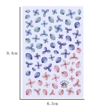 1 Vnt Dažytos Gėlių lipnios Etiketės, Nagai prancūzijos Poliravimo Dizaino Nagų Priedai Permatomas Nagų Dailės Apdaila