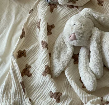 Kūdikiams, kūdikių Medvilnės verpalų padengti antklodė pavasarį ir vasarą, plonas oro kondicionierius kambario spausdinti antklodė naujagimiui fotografija