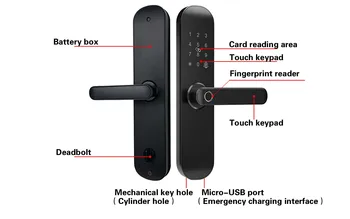 Biometrinis pirštų Atspaudų Užraktas, Saugumo Įėjimo Smart Durų Užraktas WiFi Slaptažodį RDA TTLOCK App V18F