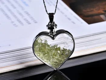 1PC Natūralių Mineralinių Kristalų Ornamentu, Norinčių Butelis Širdies Pakabukas Guardian 