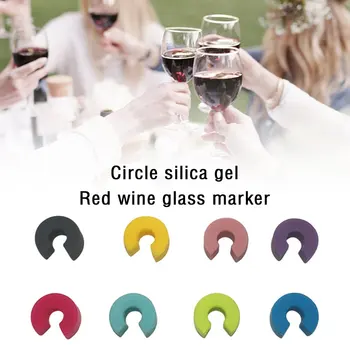 8pcs Silikono Vyno taurė Identifikavimo Žiedas Identifikavimo Žymenų Raudona WineFood Susisiekti Lygio įvairių Puodeliai