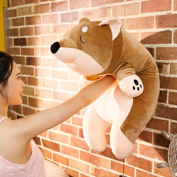 Pliušinis Shiba Inu žaislas 60 cm 80 cm 100 cm rudos spalvos šuo pliušinis mesti pagalvės, pagalvėlės iškamša minkštos lėlės, žaislai vaikams
