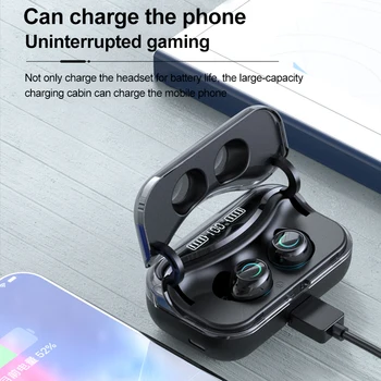 G08 Bluetooth 5.1 Ausinės Touch Control Belaidis Headphons HiFi IPX7 atsparus Vandeniui Ausinių laisvų Rankų įranga Wiht LED Ekranas, Baterija Dėžutę
