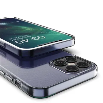 IPWSOO Skaidrus Atveju iPhone 12 / Pro / Pro Max TPU Silicio Įrengtas Bamperis Soft Case for iPhone 12 Pro Max Aišku, galinis Dangtelis